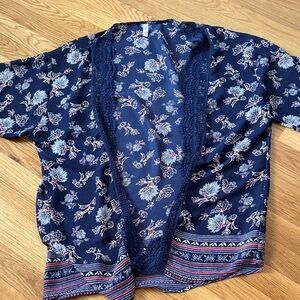 Floral Open-Front Kimono